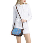 Skiing Dog Pattern Print Saddle Bag
