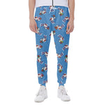 Skiing Dog Pattern Print Scuba Joggers