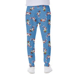 Skiing Dog Pattern Print Scuba Joggers