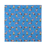 Skiing Dog Pattern Print Silk Bandana