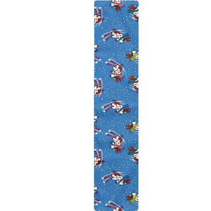 Skiing Dog Pattern Print Table Runner
