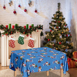 Skiing Dog Pattern Print Tablecloth