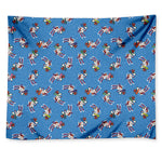Skiing Dog Pattern Print Tapestry