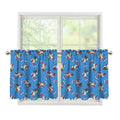 Skiing Dog Pattern Print Tier Curtains
