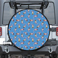 Skiing Dog Pattern Print Tire Cover