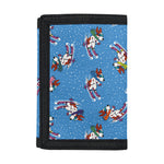 Skiing Dog Pattern Print Trifold Wallet