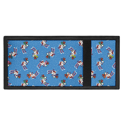 Skiing Dog Pattern Print Trifold Wallet