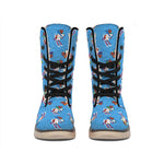 Skiing Dog Pattern Print Winter Boots