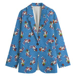 Skiing Dog Pattern Print Women's Blazer