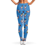 Skiing Dog Pattern Print Women's Leggings