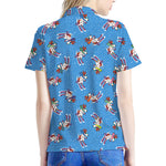 Skiing Dog Pattern Print Women's Polo Shirt