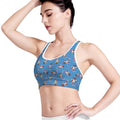 Skiing Dog Pattern Print Women's Sports Bra