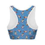 Skiing Dog Pattern Print Women's Sports Bra