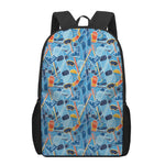 Skiing Equipment Pattern Print 17 Inch Backpack