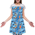 Skiing Equipment Pattern Print Adjustable Apron