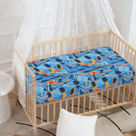 Skiing Equipment Pattern Print Baby Crib Sheet