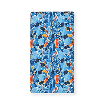 Skiing Equipment Pattern Print Baby Crib Sheet