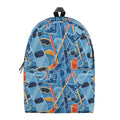 Skiing Equipment Pattern Print School Backpack