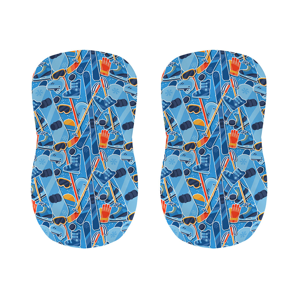 Skiing Equipment Pattern Print Bar Stool Covers