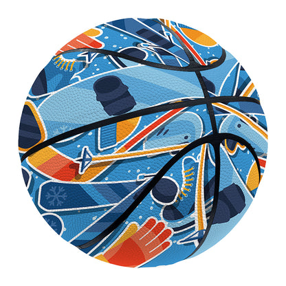 Skiing Equipment Pattern Print Basketball