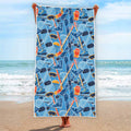 Skiing Equipment Pattern Print Beach Towel