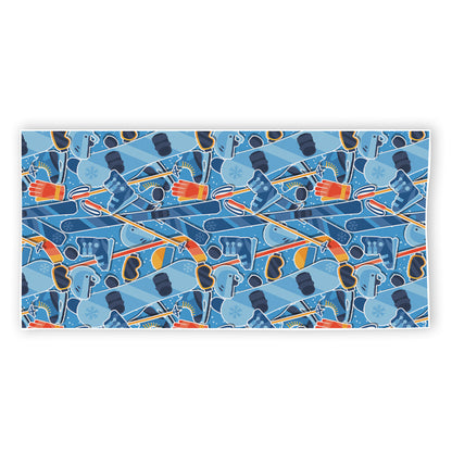 Skiing Equipment Pattern Print Beach Towel