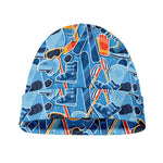 Skiing Equipment Pattern Print Beanie
