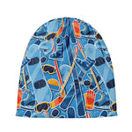 Skiing Equipment Pattern Print Beanie