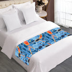 Skiing Equipment Pattern Print Bed Runner