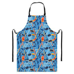 Skiing Equipment Pattern Print Bib Apron With Pocket