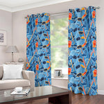 Skiing Equipment Pattern Print Blackout Grommet Curtains