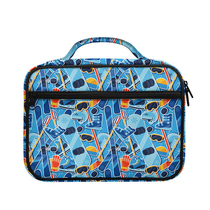 Skiing Equipment Pattern Print Briefcase Bible Bag