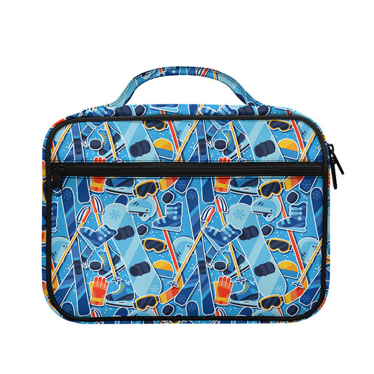 Skiing Equipment Pattern Print Briefcase Bible Bag