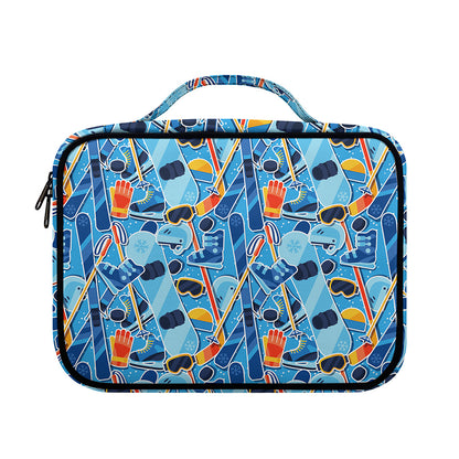 Skiing Equipment Pattern Print Briefcase Bible Bag