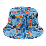 Skiing Equipment Pattern Print Bucket Hat