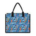Skiing Equipment Pattern Print Canvas Tote Bag