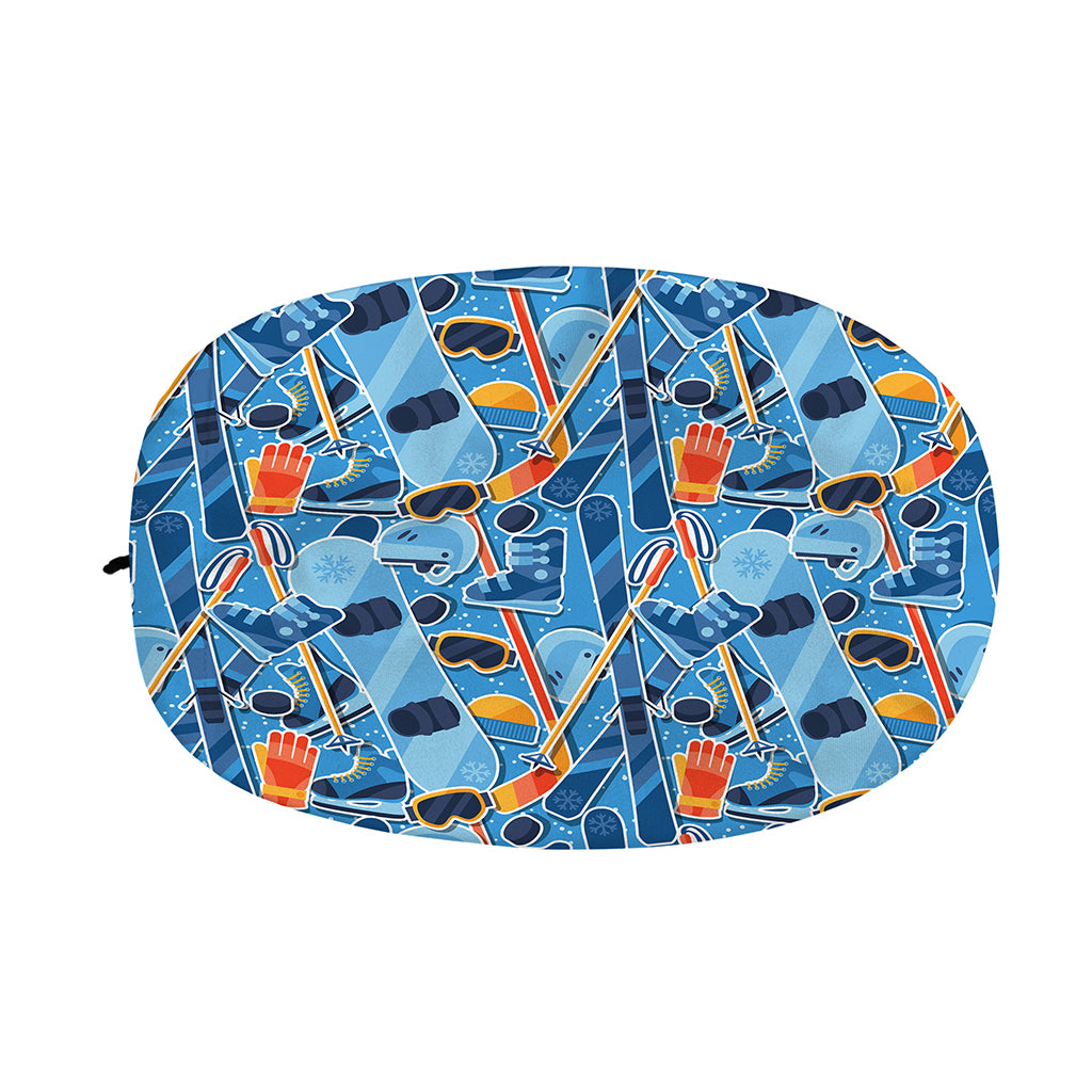 Skiing Equipment Pattern Print Car Side Mirror Covers