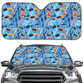 Skiing Equipment Pattern Print Car Windshield Sun Shade