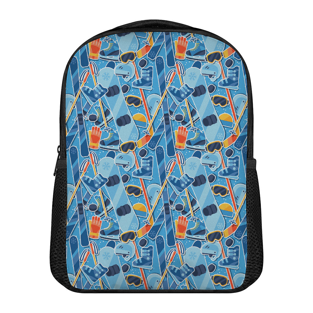Skiing Equipment Pattern Print Casual Backpack