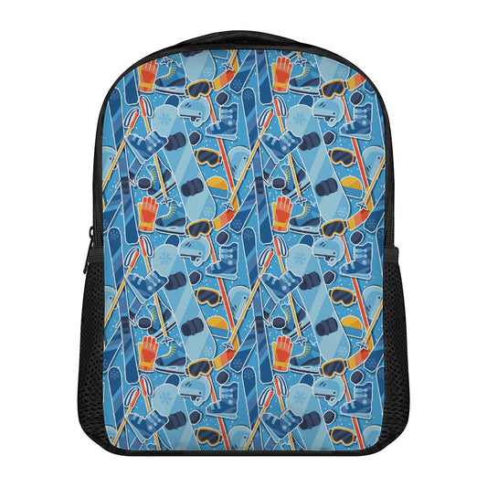 Skiing Equipment Pattern Print Casual Backpack