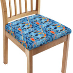 Skiing Equipment Pattern Print Chair Cushion Cover