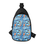 Skiing Equipment Pattern Print Chest Bag