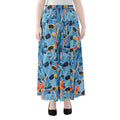 Skiing Equipment Pattern Print Chiffon Maxi Skirt