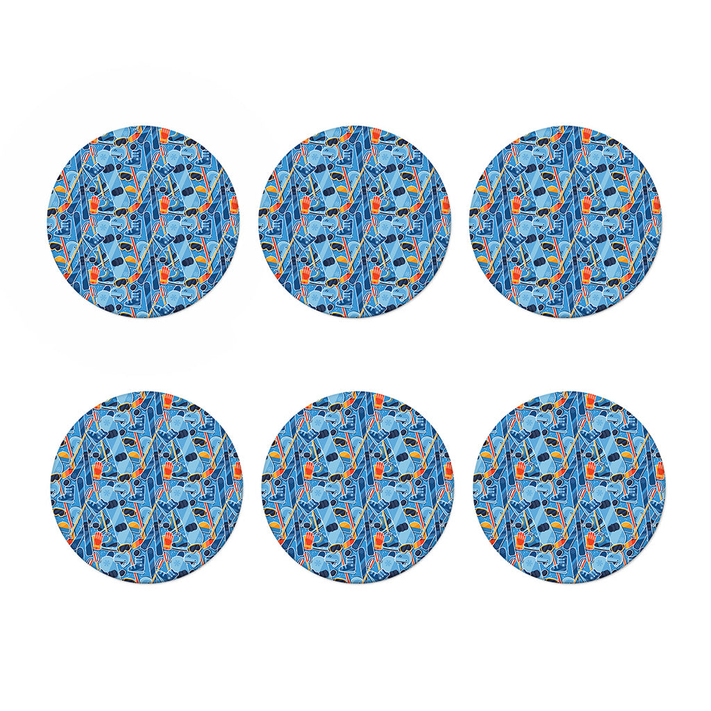 Skiing Equipment Pattern Print Coaster Set