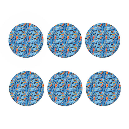 Skiing Equipment Pattern Print Coaster Set