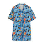 Skiing Equipment Pattern Print Cotton Hawaiian Shirt