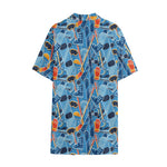 Skiing Equipment Pattern Print Cotton Hawaiian Shirt