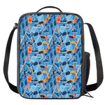 Skiing Equipment Pattern Print Crossbody Lunch Bag