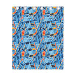 Skiing Equipment Pattern Print Curtain