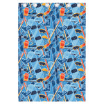 Skiing Equipment Pattern Print Curtain